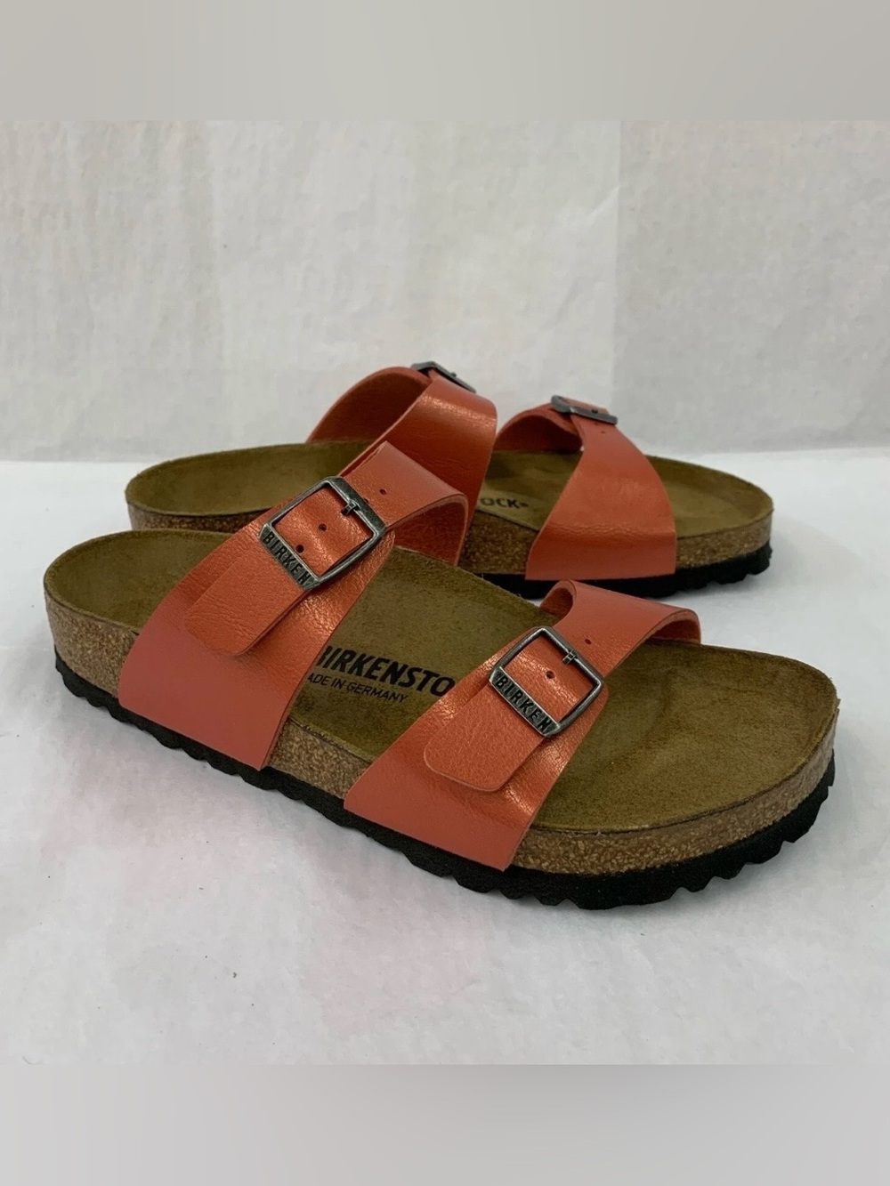 Birkenstock 💅 Sydney Graceful Mars Red Birko-Flor Sandals Slides Size 38 7 7.5 - Picture 5 of 7